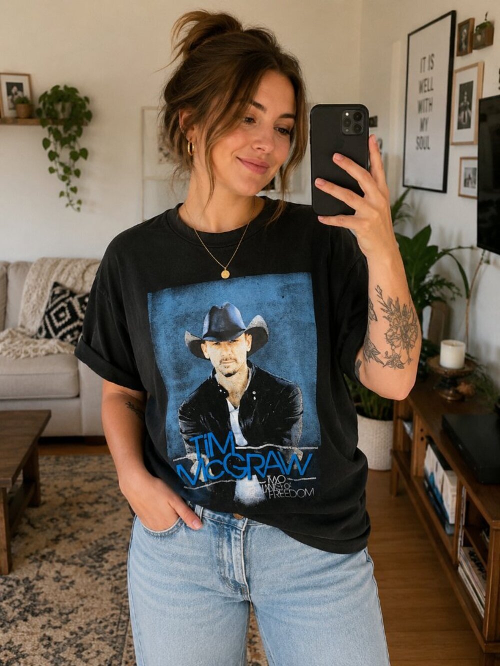TIM MCGRAW TOUR TEE WOMENS (LARGE)